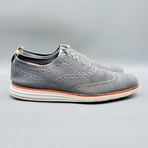 Cole Haan Shoes Mens 12 Gray Knit OriginalGrand Wingtip Oxford Sneakers Casual